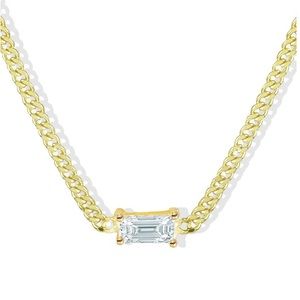 Argento Vivo Baguette Pendant Necklace in Gold